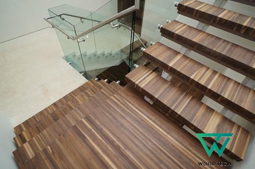 Cầu thang gỗ óc chó hiện đại