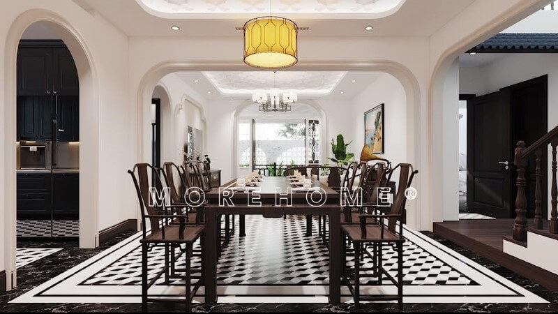 Bộ bàn ghế phòng ăn gỗ tự nhiên cao cấp với thiết kế phong cách tân cổ điển sang trọng, độc đáo Mẫu bàn ăn tân cổ điển tinh tế và sang trọng