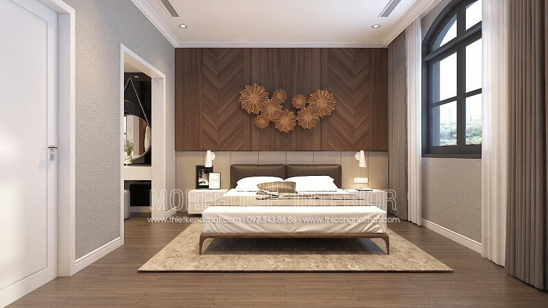 Nếu bạn là người yêu thích sự đơn giản, thanh lịch thì bạn có thể lựa chọn mẫu giường ngủ gỗ óc chó hiện đại đơn giản này. Mẫu giường ngủ gỗ óc chó tự nhiên sang trọng