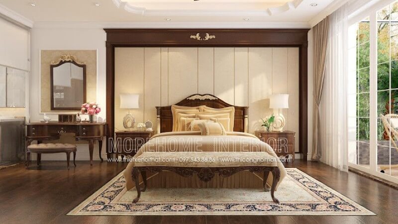 Bàn trang điểm gỗ óc chó kiểu dáng tân cổ điển rất đa dạng về cách thiết kế và sản xuất. do vậy, bạn có thể thoái mái trong việc lựa chọn mẫu bàn trang điểm nào cho phù hợp với phòng ngủ của bạn. Tại đây, Morehome gợi ý bạn mẫu bàn trang điểm gỗ óc chó tân cổ điển đẹp sang trọng cho không gian nội thất phòng ngủ biệt thự. Thiết kế nội thất đồ gỗ óc chó