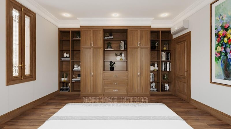 Tủ quần áo kết hợp kệ trang trí Tủ quần áo kết hợp kệ trang trí
