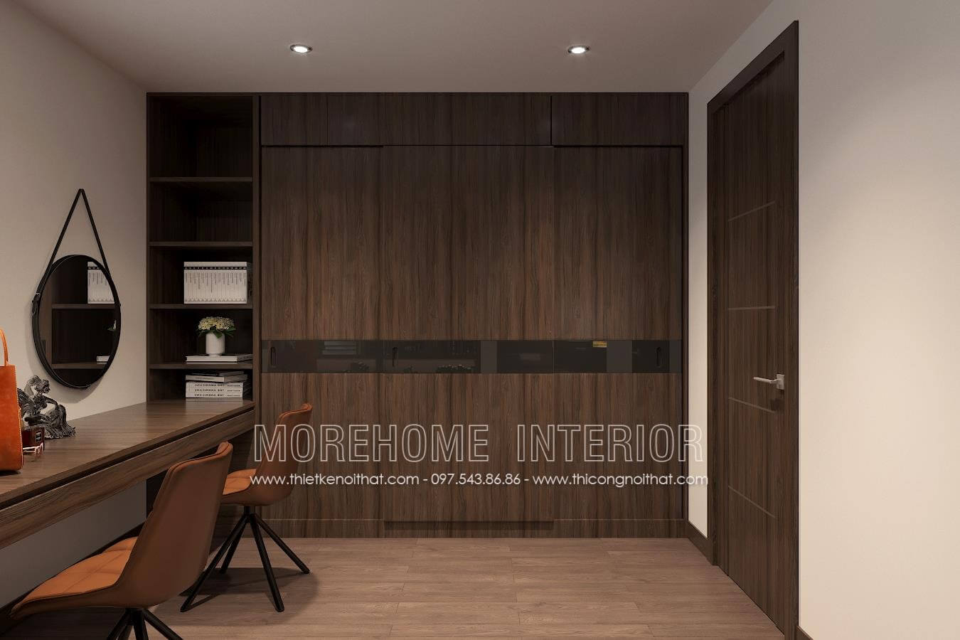 Tủ quần áo kết hợp kệ trang trí