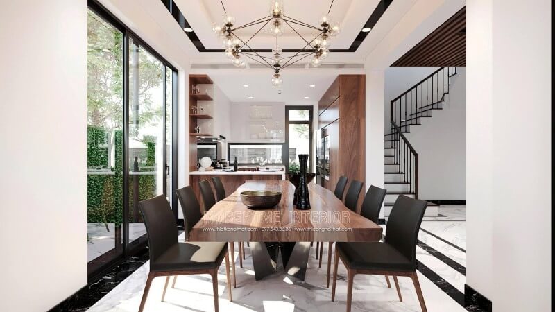 mẫu bàn ăn gỗ tự nhiên cao cấp cho phòng ăn sang trọng