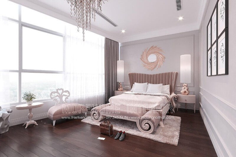 Mẫu giường ngủ bọc nỉ cách điệu mang lại sự đẳng cấp cho các căn hộ chung cư cao cấp, thể hiện được gu thẩm mỹ cao của chủ nhân ngôi nhà