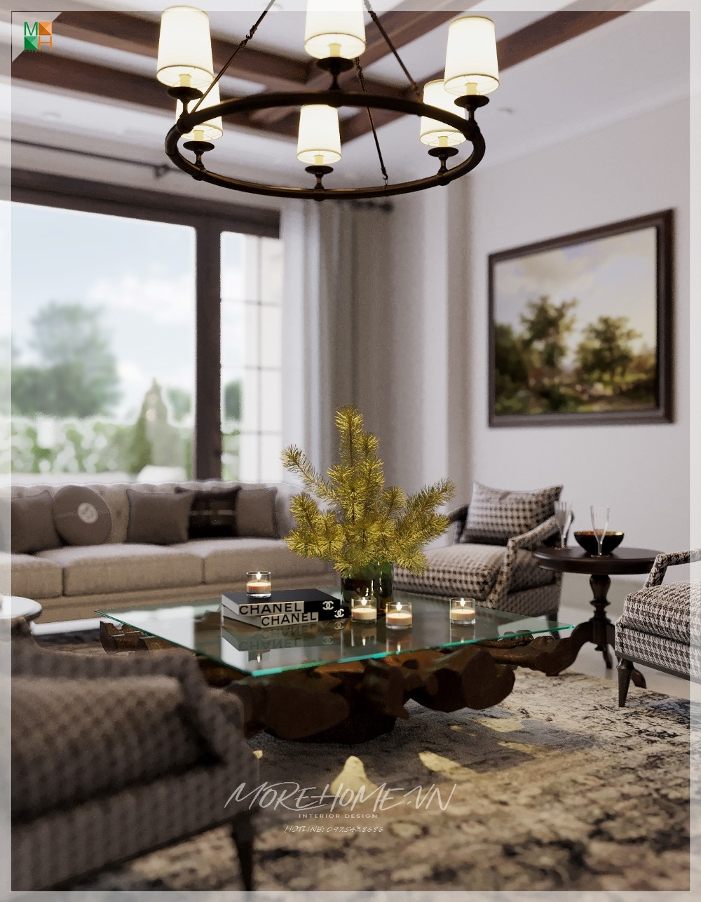 Sofa gỗ nỉ