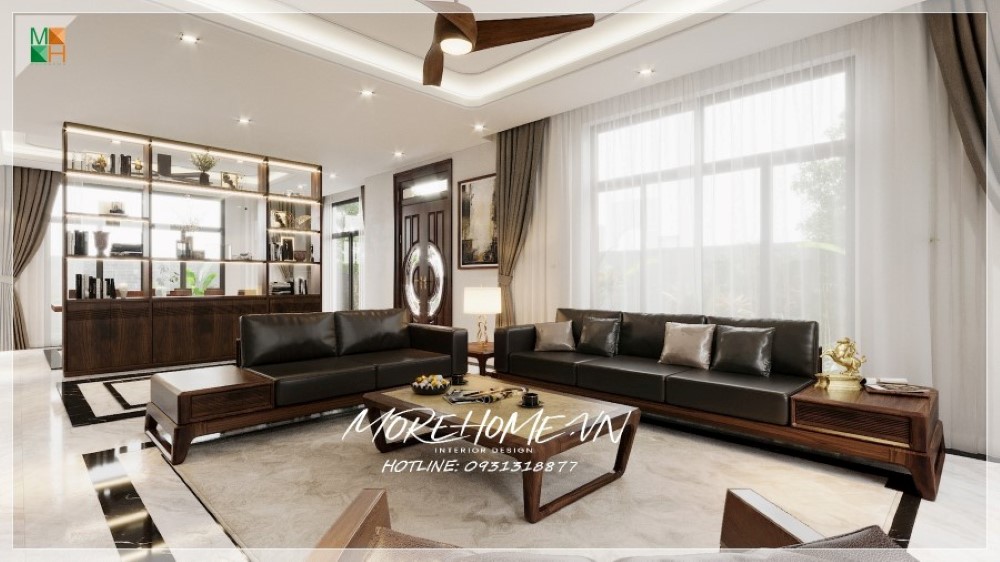 Sofa gỗ da
