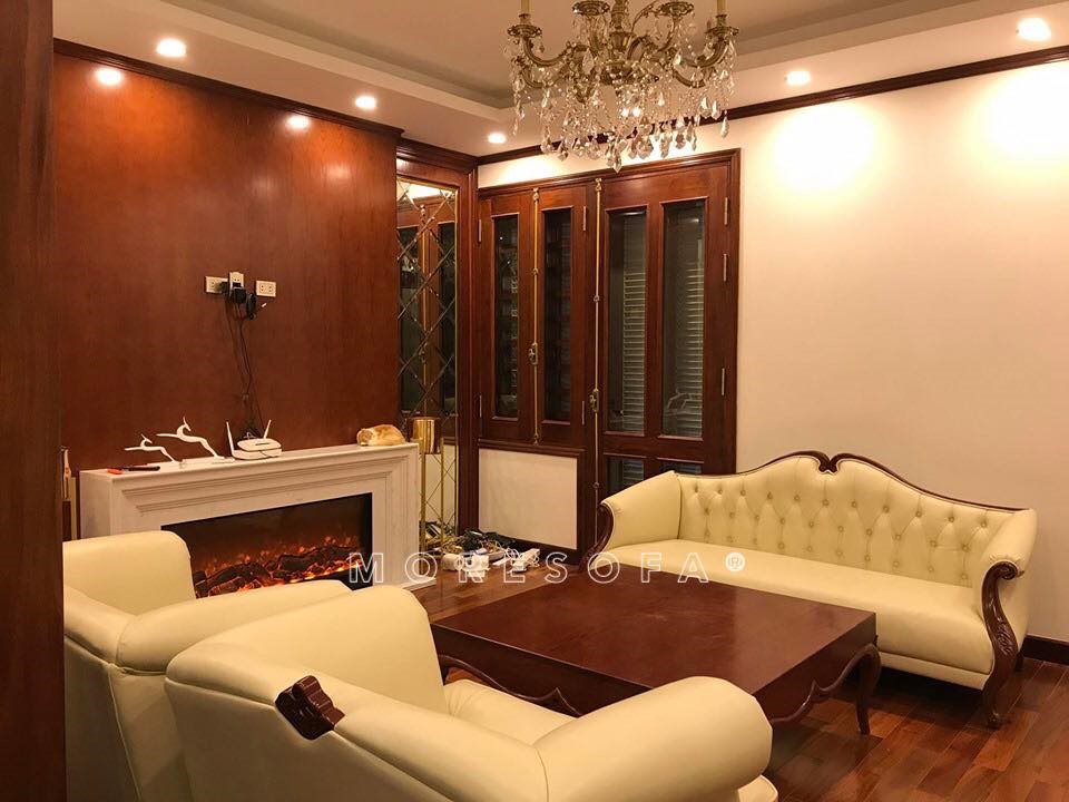 Sofa gỗ da