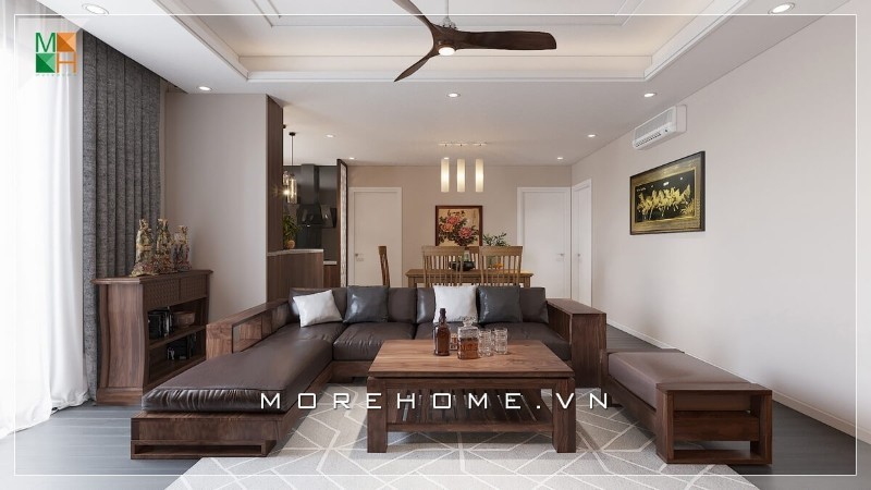 Sofa gỗ da
