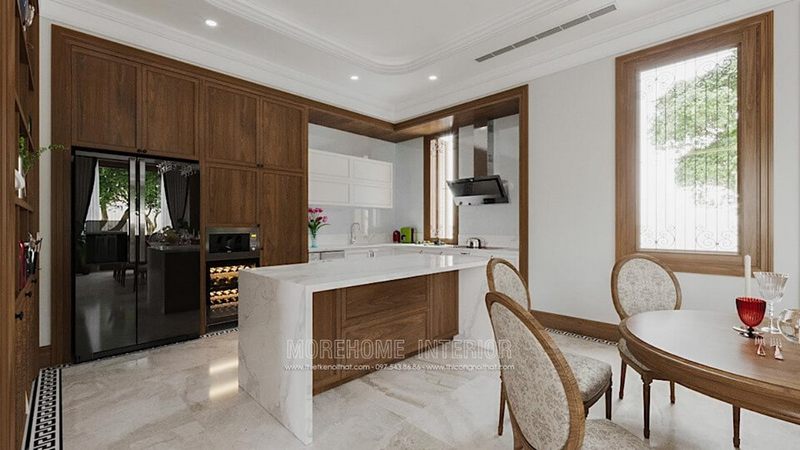 Mẫu thiết kế nội thất phòng bếp hiện đại cao cấp cho nhà biệt thự