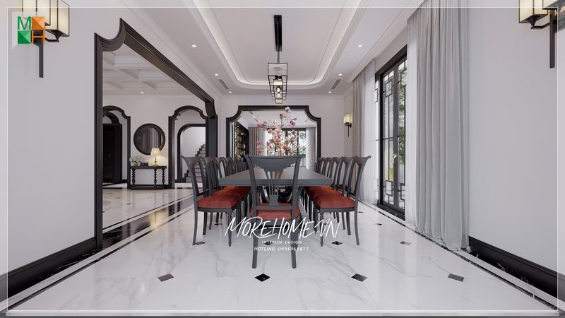 Bộ bàn ăn sở hữu 1 kiểu dáng thiết kế ấn tượng mang đến sự sang trọng và sức hút độc đáo với không gian sống của mỗi gia đình.