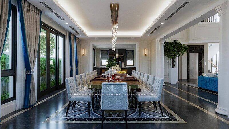 Thiết kế nội thất phòng ăn đẹp cho biệt thự cao cấp tại hải phòng