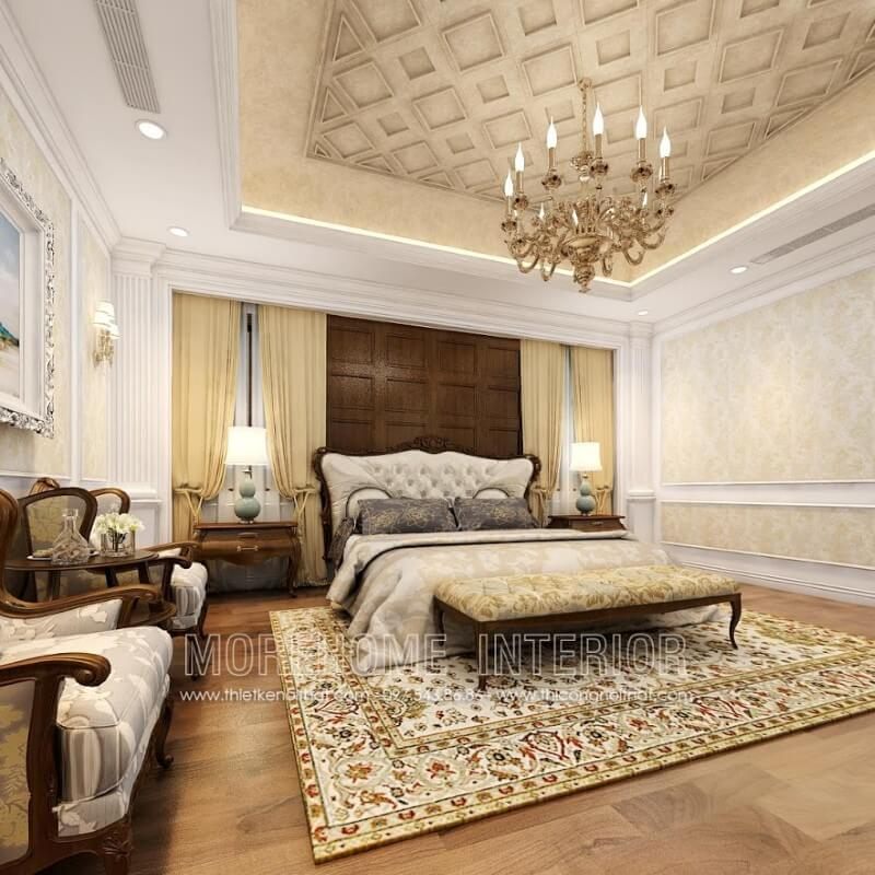 Mẫu giường ngủ gỗ óc chó phong cách tân cổ điển này được thiết kế tinh tế và tỷ mỉ theo từng chi tiết, phần đầu giường được thiết kế đệm da sang trọng, vách đầu giường được ốp 100% bằng gỗ óc chó cao cấp.