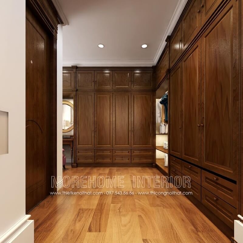 Morehome nhận đóng và sản xuất tủ quần áo gỗ óc chó theo yêu cầu tại hà nội