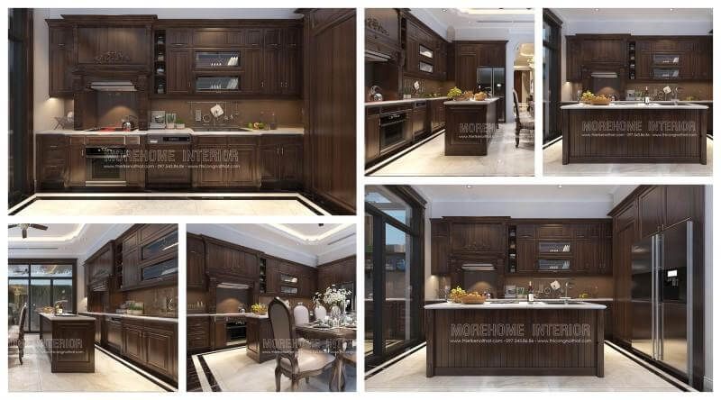 Nội thất Morehome là đơn vị cung cấp dịch vụ thiết kế thi công tủ bếp gỗ óc chó cao cấp trọn gói tại Hà Nội.