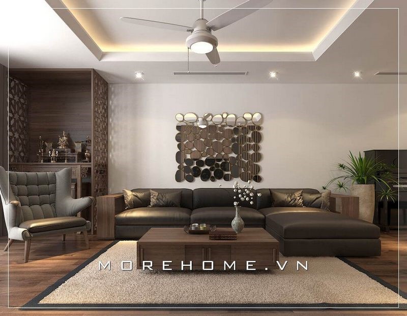 sofa gỗ sồi giả vân óc chó