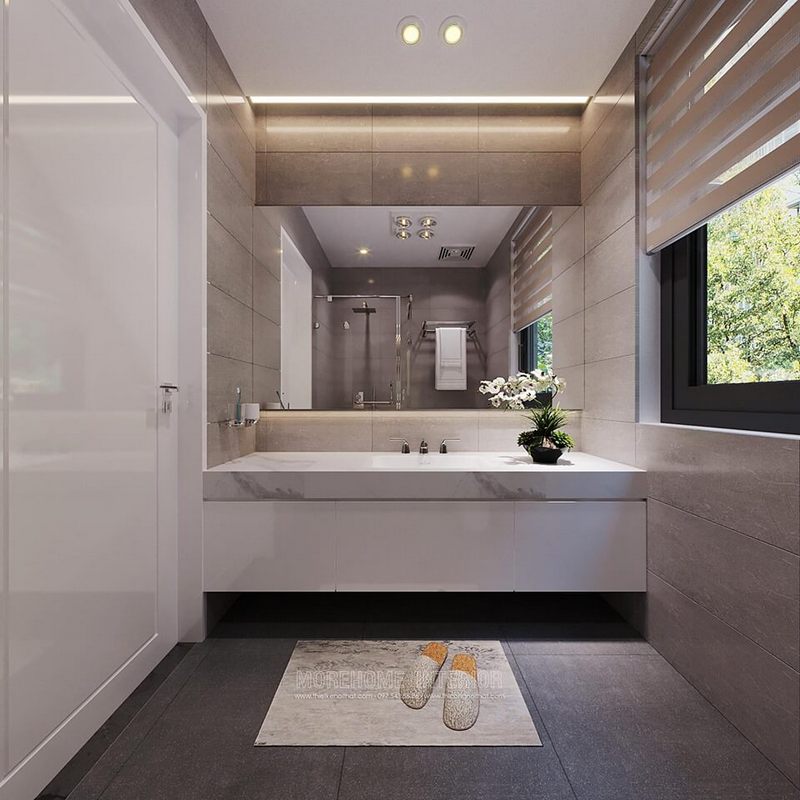 Mẫu đá ốp lavabo đẹp sang trọng cho phòng tắm, nhà vệ sinh