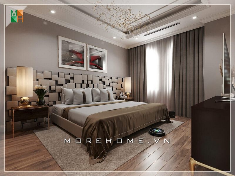 Tranh canvas được sử dụng để làm nên sự đẹp và sang trọng hơn cho các phòng ngủ của các căn hộ chung cư và nhà phố.