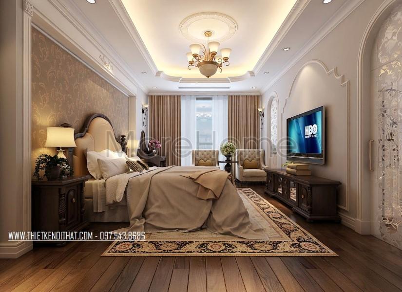 Những mẫu phòng ngủ gỗ óc chó tuyệt đẹp cho biệt thự cao cấp